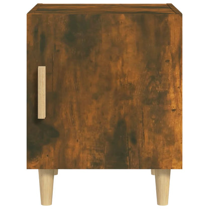 Smoked Oak Bedside Cabinet - Engineered Wood Nightstand