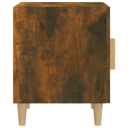 Smoked Oak Bedside Cabinet - Engineered Wood Nightstand