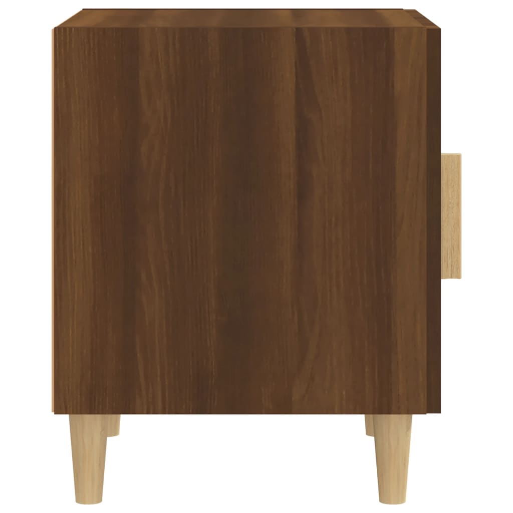 Brown Oak Bedside Cabinets 2pcs - Engineered Wood Nightstands