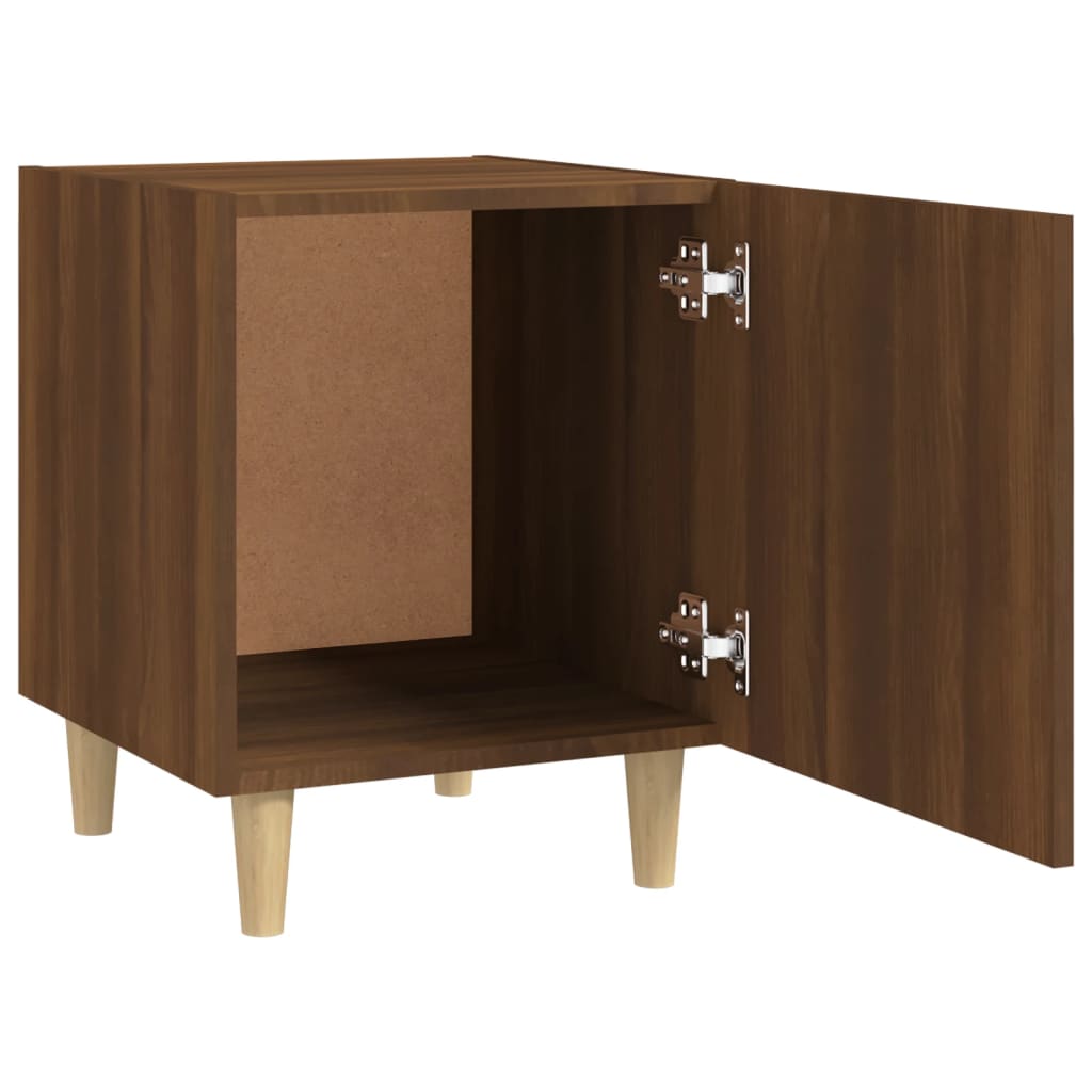 Brown Oak Bedside Cabinets 2pcs - Engineered Wood Nightstands