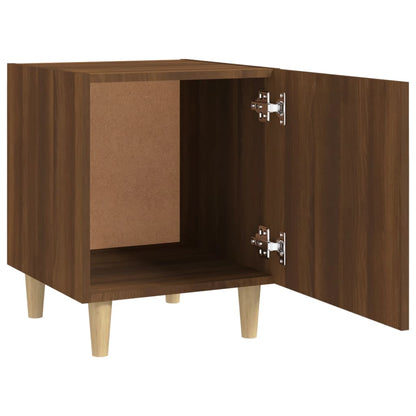 Brown Oak Bedside Cabinets 2pcs - Engineered Wood Nightstands