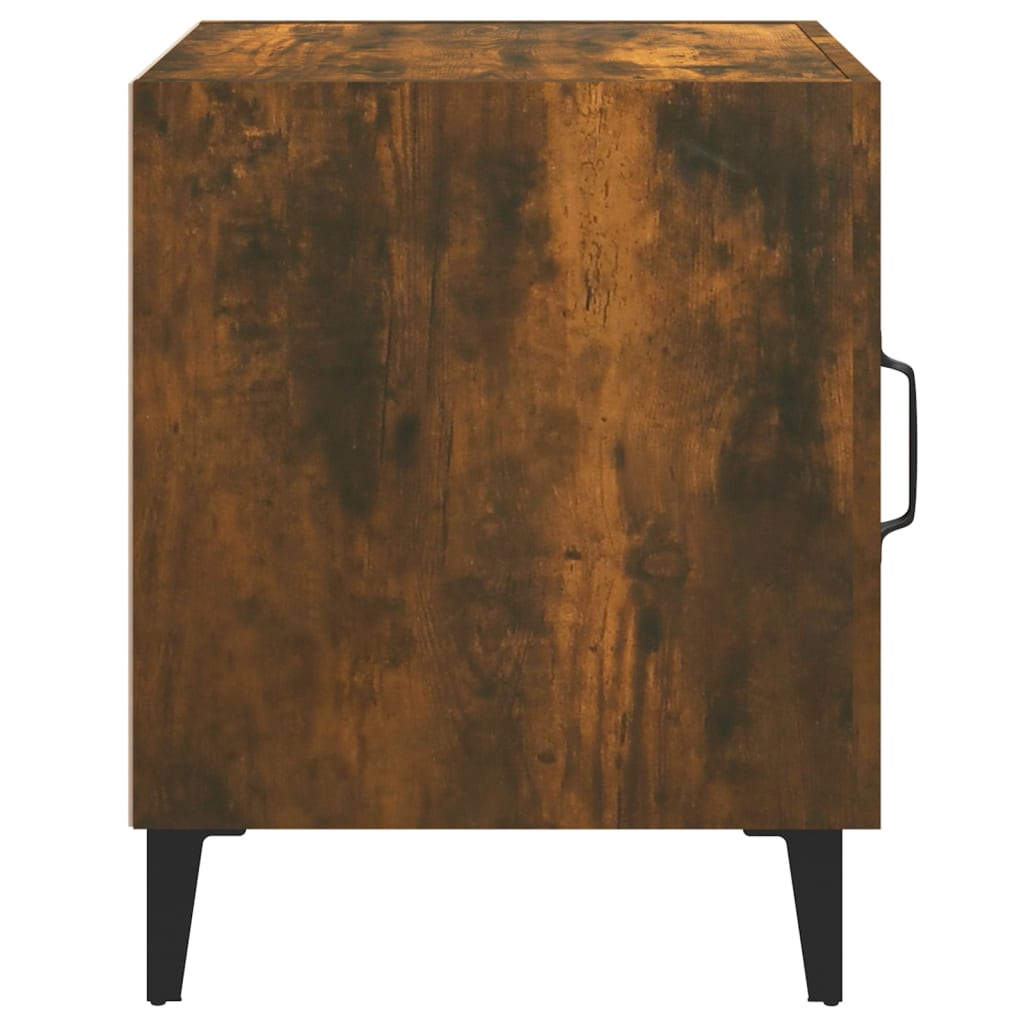 Smoked Oak Bedside Cabinet in Engineered Wood - Stylish & Durable