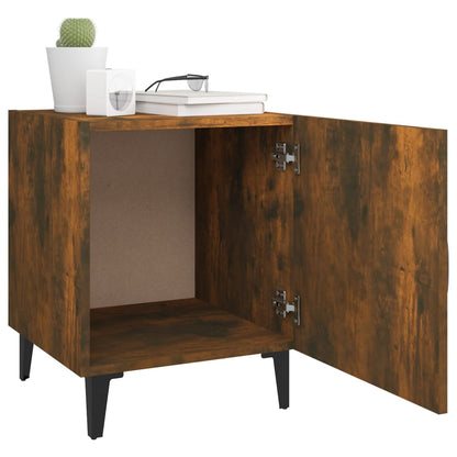 Smoked Oak Bedside Cabinet in Engineered Wood - Stylish & Durable