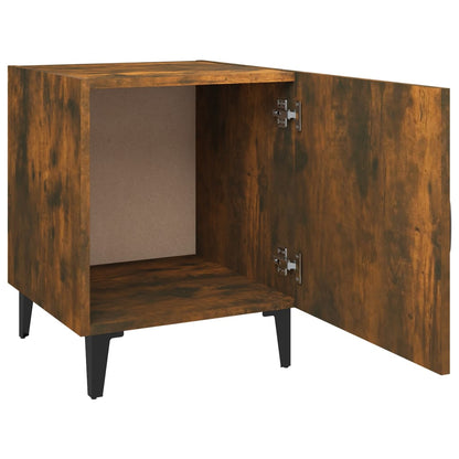 Smoked Oak Bedside Cabinets 2 Pcs - Engineered Wood Nightstands