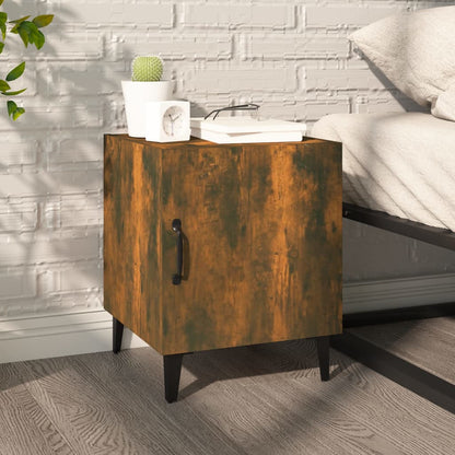 Smoked Oak Bedside Cabinets 2 Pcs - Engineered Wood Nightstands