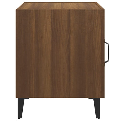 Brown Oak Bedside Cabinets Set of 2 - Engineered Wood