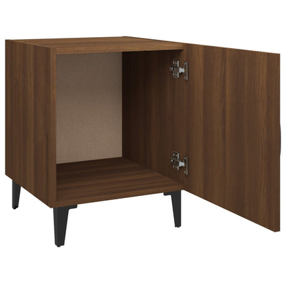 Brown Oak Bedside Cabinets Set of 2 - Engineered Wood