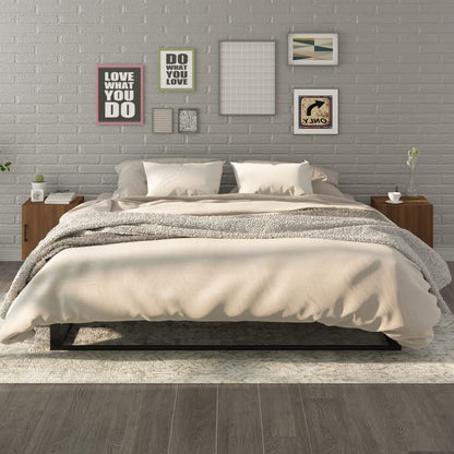 Brown Oak Bedside Cabinets Set of 2 - Engineered Wood