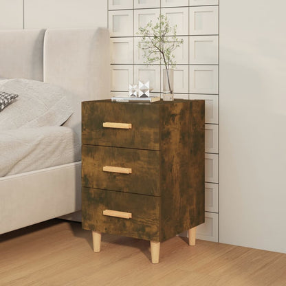 Smoked Oak Bedside Cabinet 40x40x66 cm – Engineered Wood