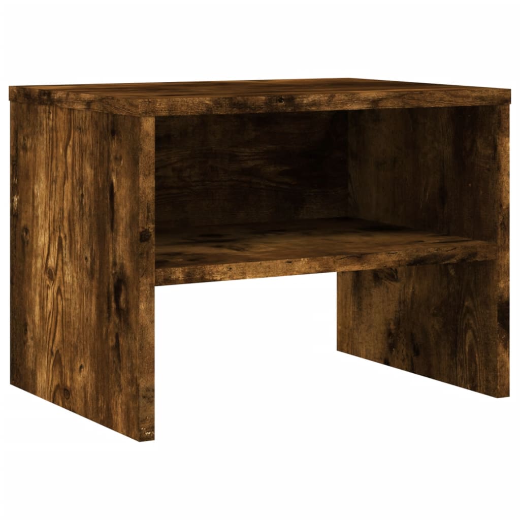 Smoked Oak Bedside Cabinet – 40x30x30 cm Engineered Wood