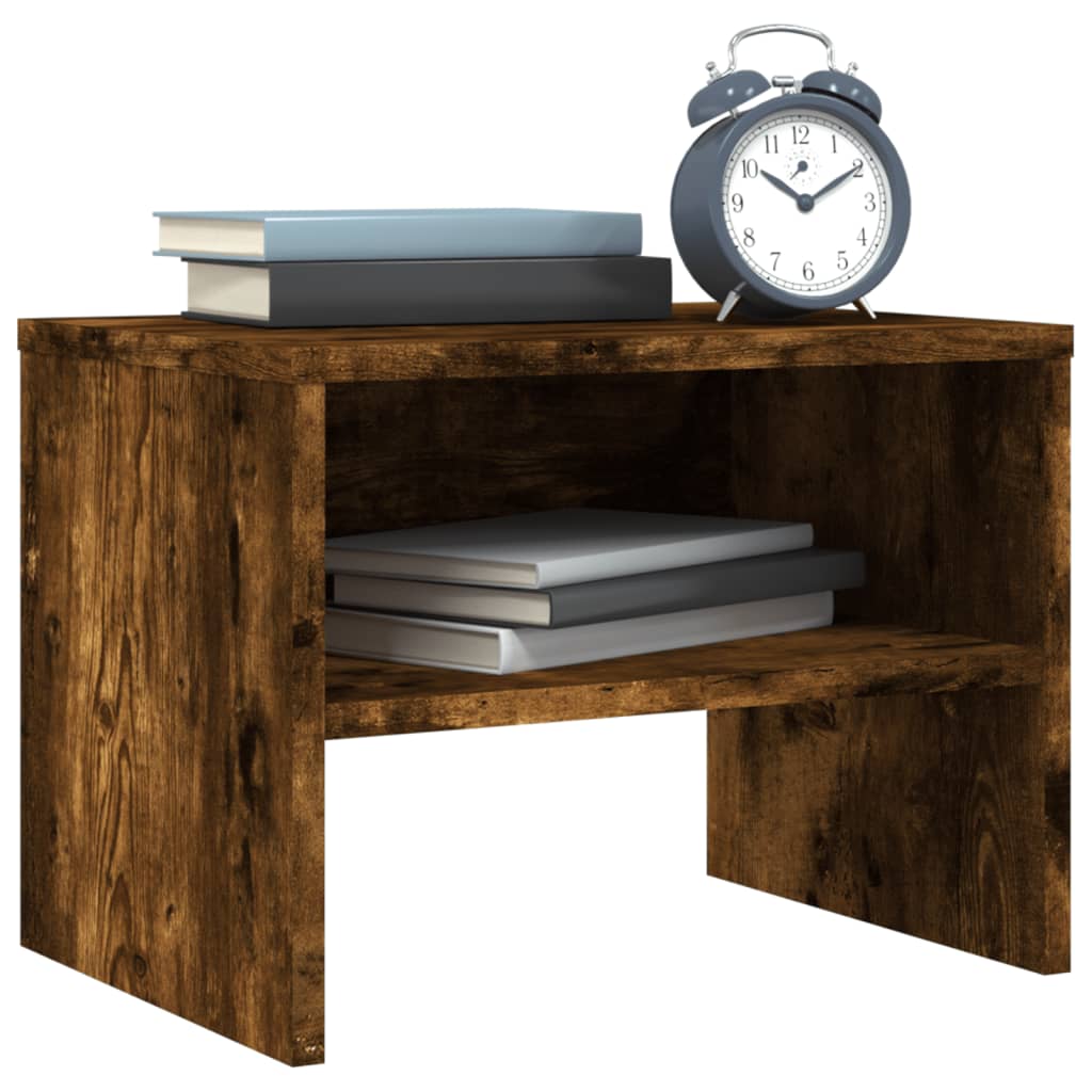 Smoked Oak Bedside Cabinet – 40x30x30 cm Engineered Wood