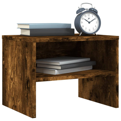 Smoked Oak Bedside Cabinet – 40x30x30 cm Engineered Wood
