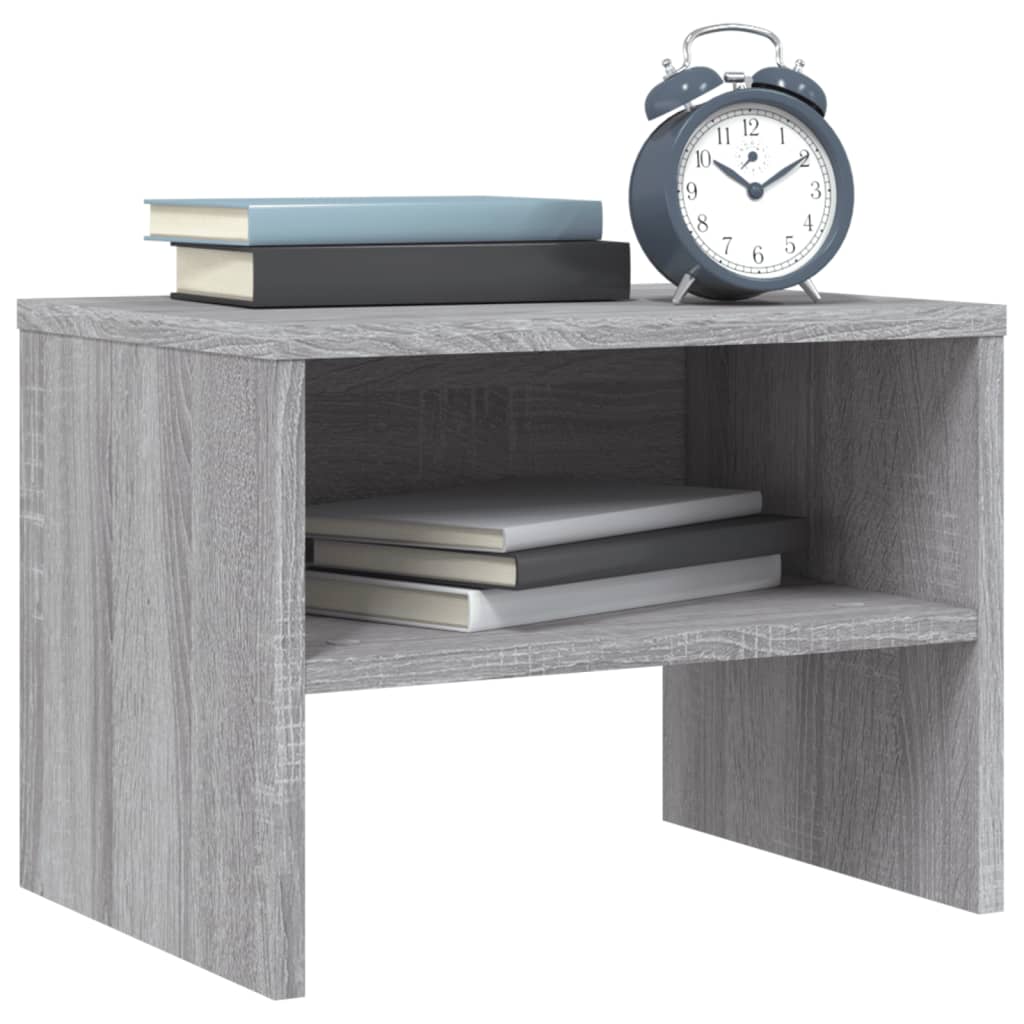 Grey Sonoma Engineered Wood Bedside Cabinet, 40x30x30 cm