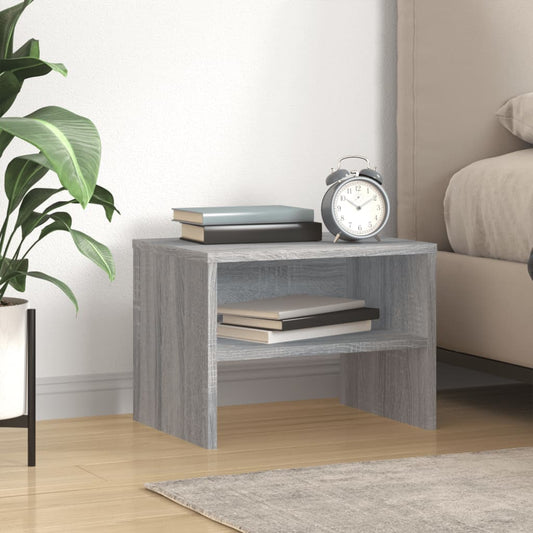 Grey Sonoma Engineered Wood Bedside Cabinet, 40x30x30 cm