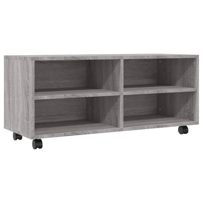 TV Cabinet with Castors Grey Sonoma 90x35x35 cm Engineered Wood