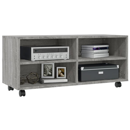 TV Cabinet with Castors Grey Sonoma 90x35x35 cm Engineered Wood
