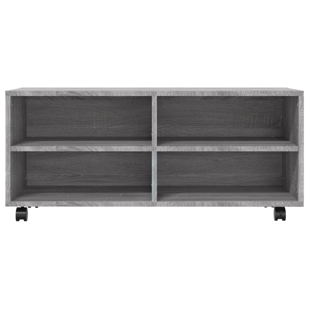 TV Cabinet with Castors Grey Sonoma 90x35x35 cm Engineered Wood