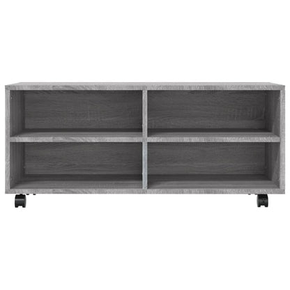 TV Cabinet with Castors Grey Sonoma 90x35x35 cm Engineered Wood