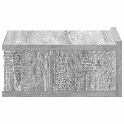 Grey Sonoma Floating Nightstand, Engineered Wood 40x30x15 cm