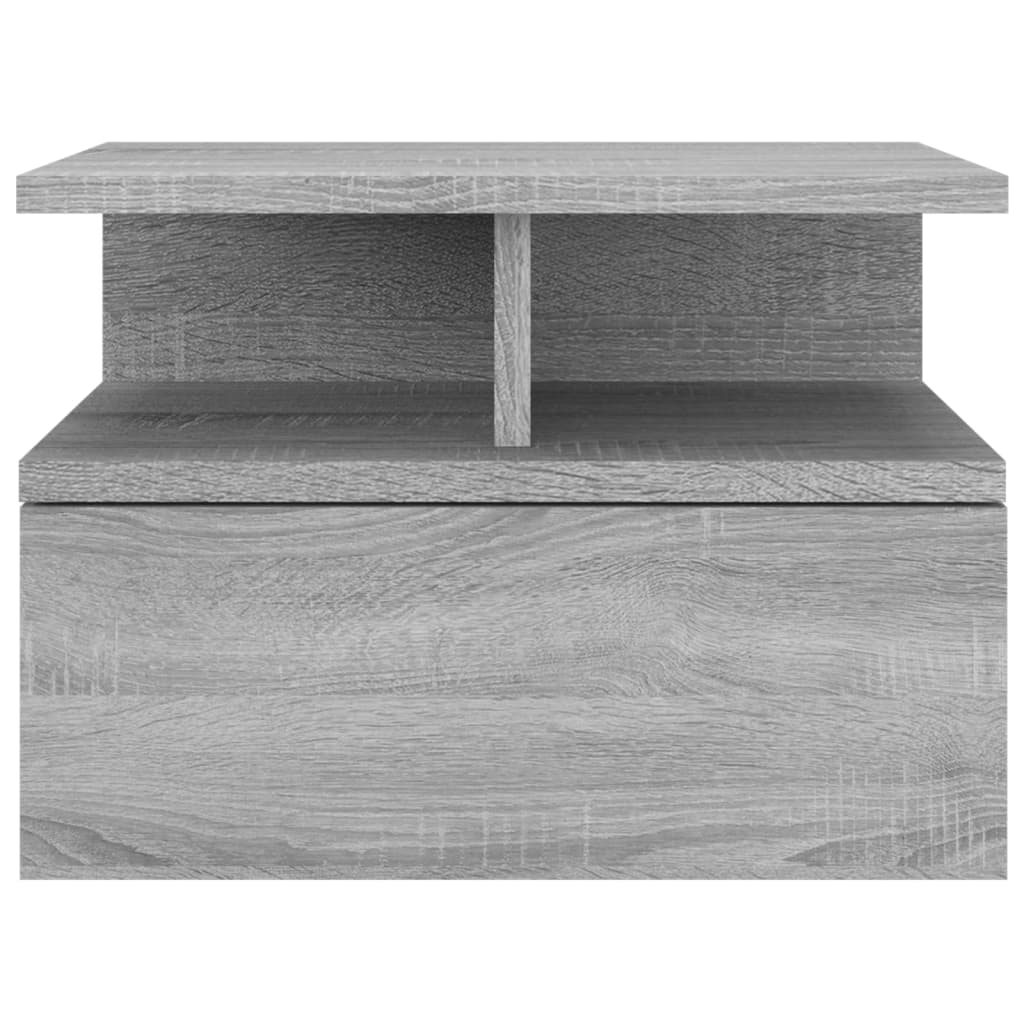 Grey Sonoma Floating Nightstand Set, Engineered Wood, 40x31x27 cm