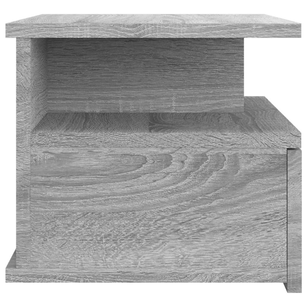 Grey Sonoma Floating Nightstand Set, Engineered Wood, 40x31x27 cm