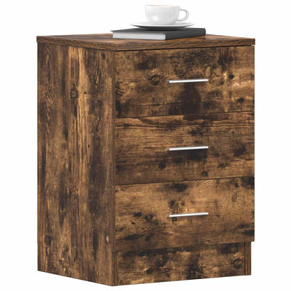 Smoked Oak Bedside Cabinet 38x35x56 cm - Stylish Engineered Wood