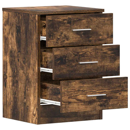 Smoked Oak Bedside Cabinet 38x35x56 cm - Stylish Engineered Wood