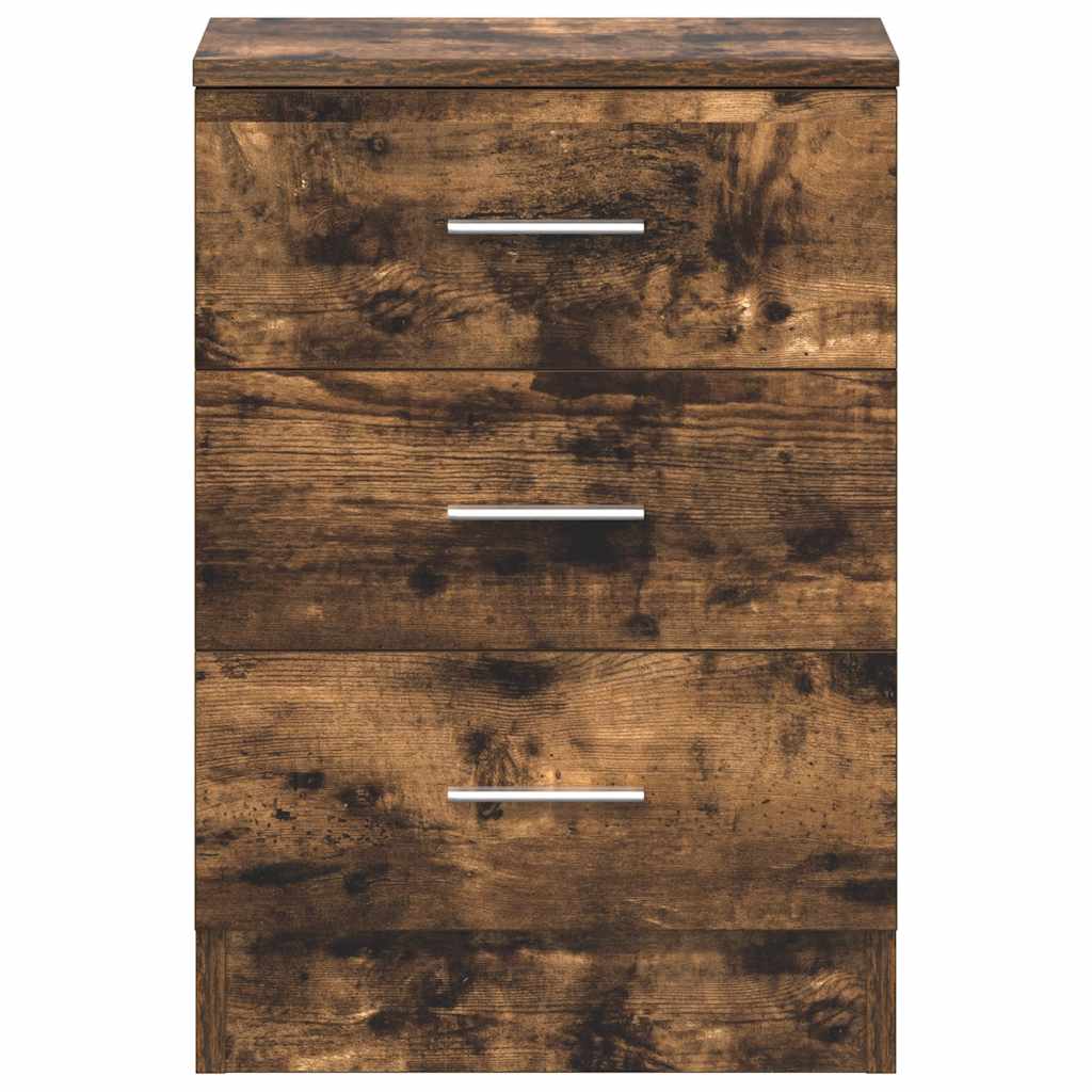 Smoked Oak Bedside Cabinet 38x35x56 cm - Stylish Engineered Wood