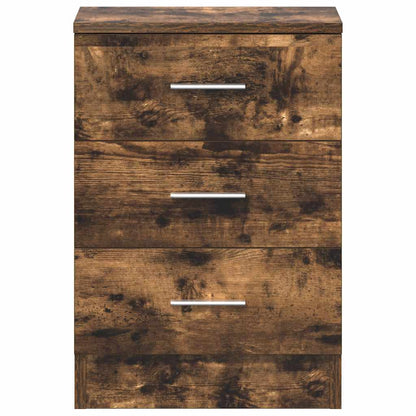 Smoked Oak Bedside Cabinet 38x35x56 cm - Stylish Engineered Wood
