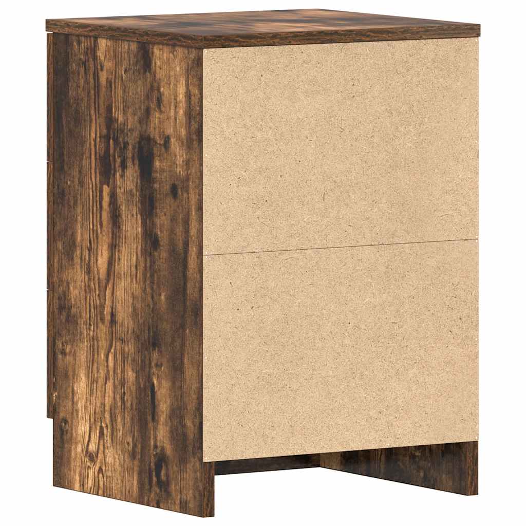 Smoked Oak Bedside Cabinet 38x35x56 cm - Stylish Engineered Wood