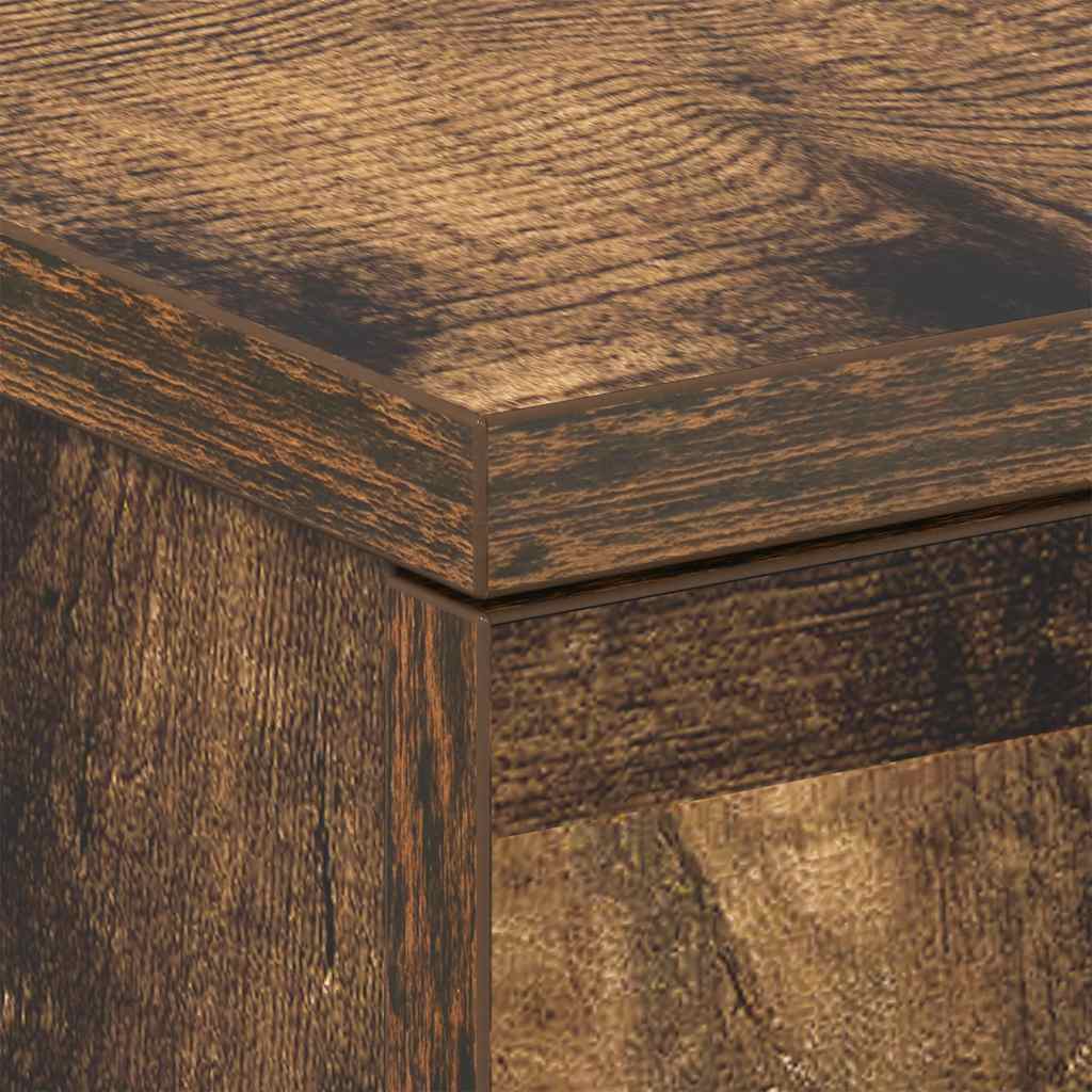 Smoked Oak Bedside Cabinet 38x35x56 cm - Stylish Engineered Wood