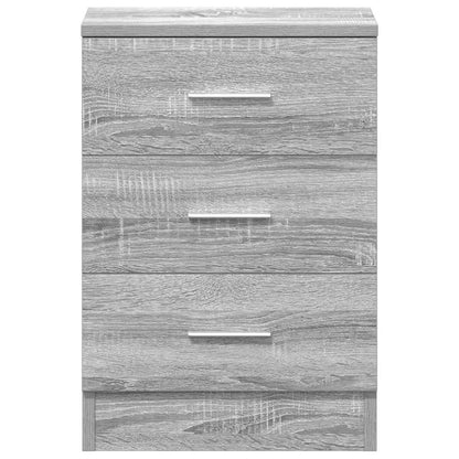 Set of 2 Grey Sonoma Bedside Cabinets, Engineered Wood, 38x35x56 cm