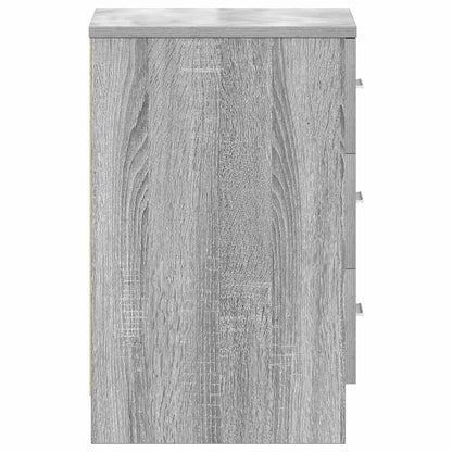 Set of 2 Grey Sonoma Bedside Cabinets, Engineered Wood, 38x35x56 cm
