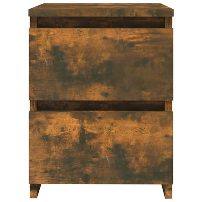 Compact Smoked Oak Bedside Cabinet 30x30x40 cm - Engineered Wood