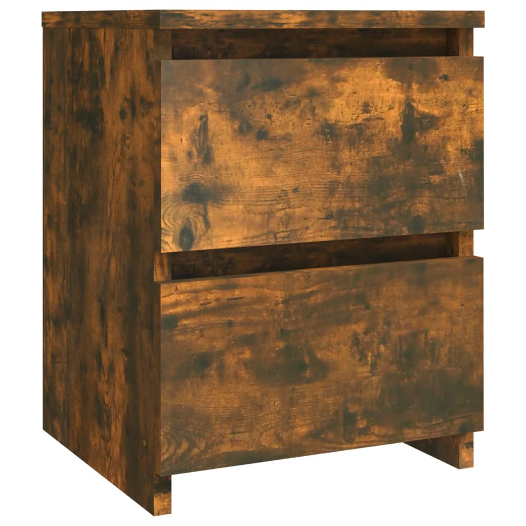 Smoked Oak Bedside Cabinets Set of 2 - 30x30x40 cm Engineered Wood