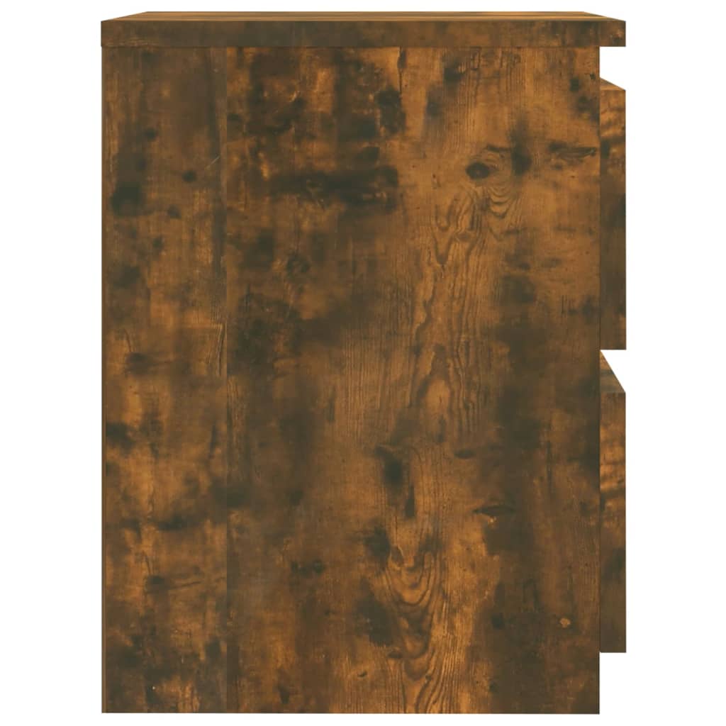 Smoked Oak Bedside Cabinets Set of 2 - 30x30x40 cm Engineered Wood