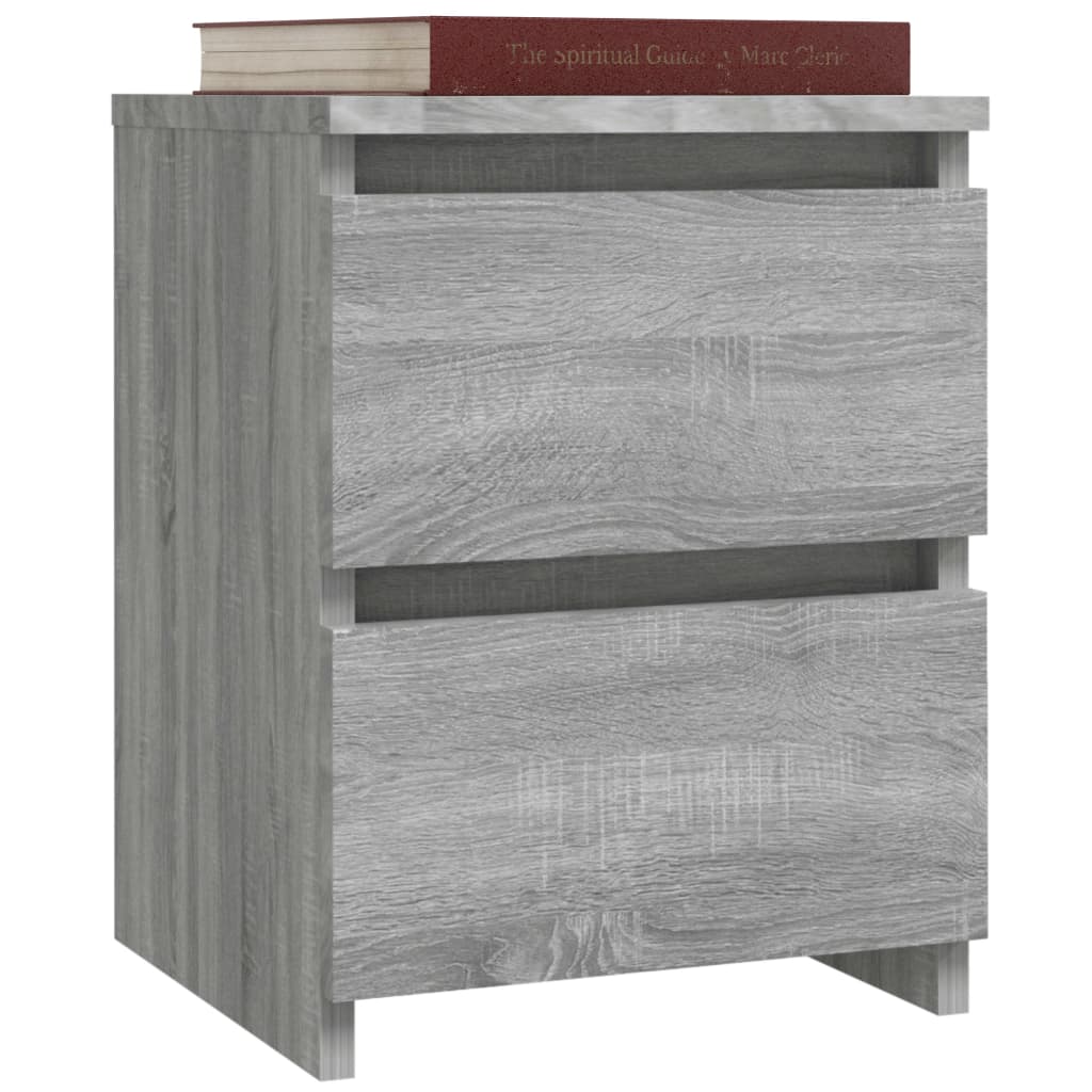 Grey Sonoma Bedside Cabinet 30x30x40 cm - Engineered Wood