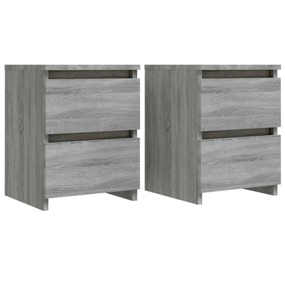 Set of 2 Grey Sonoma Bedside Cabinets, 30x30x40cm, Engineered Wood