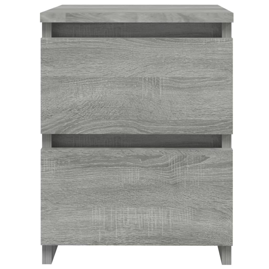 Set of 2 Grey Sonoma Bedside Cabinets, 30x30x40cm, Engineered Wood