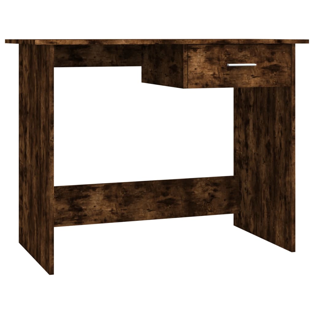 Elegant Smoked Oak Desk, 100x50x76 cm, Engineered Wood
