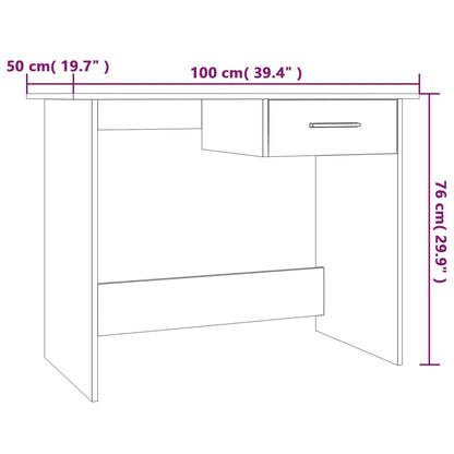 Desk Grey Sonoma 100x50x76 cm Engineered Wood