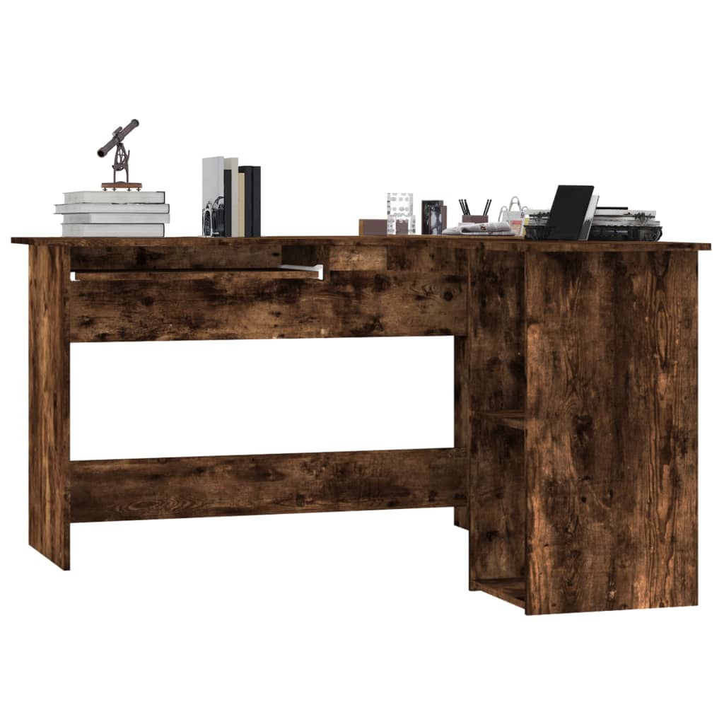 Smoked Oak Corner Desk 120x140x75 cm - Engineered Wood
