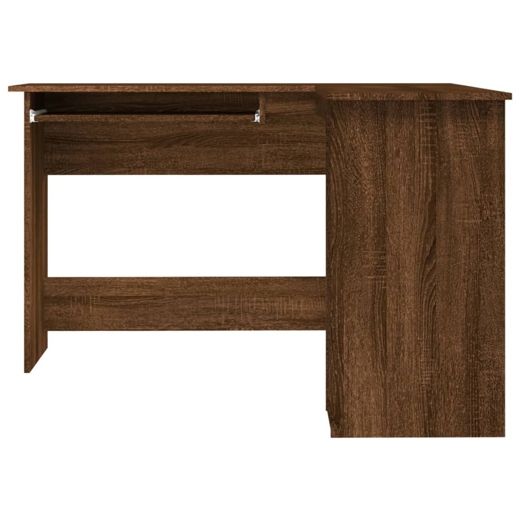 Brown Oak Engineered Wood Corner Desk 120x140x75 cm