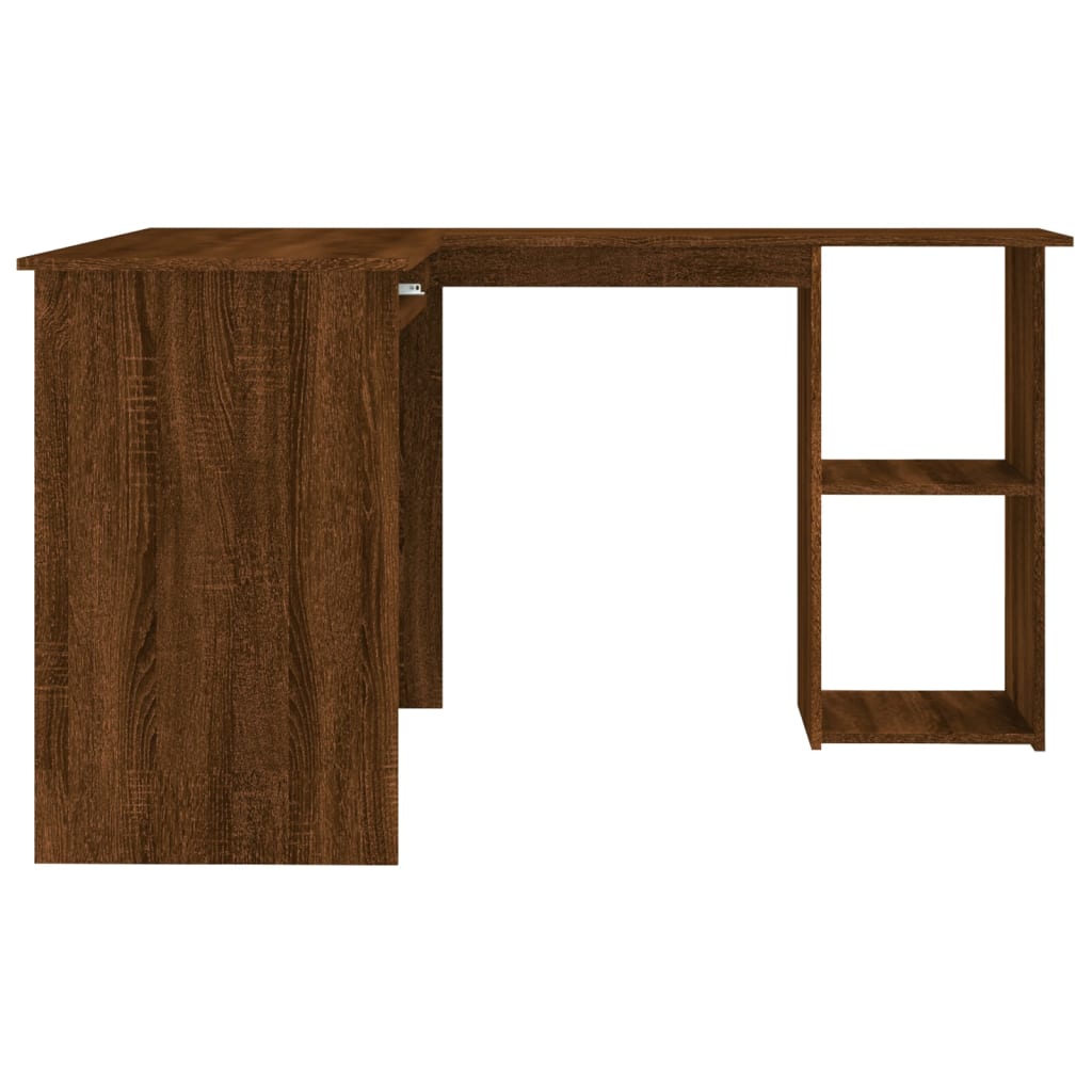 Brown Oak Engineered Wood Corner Desk 120x140x75 cm