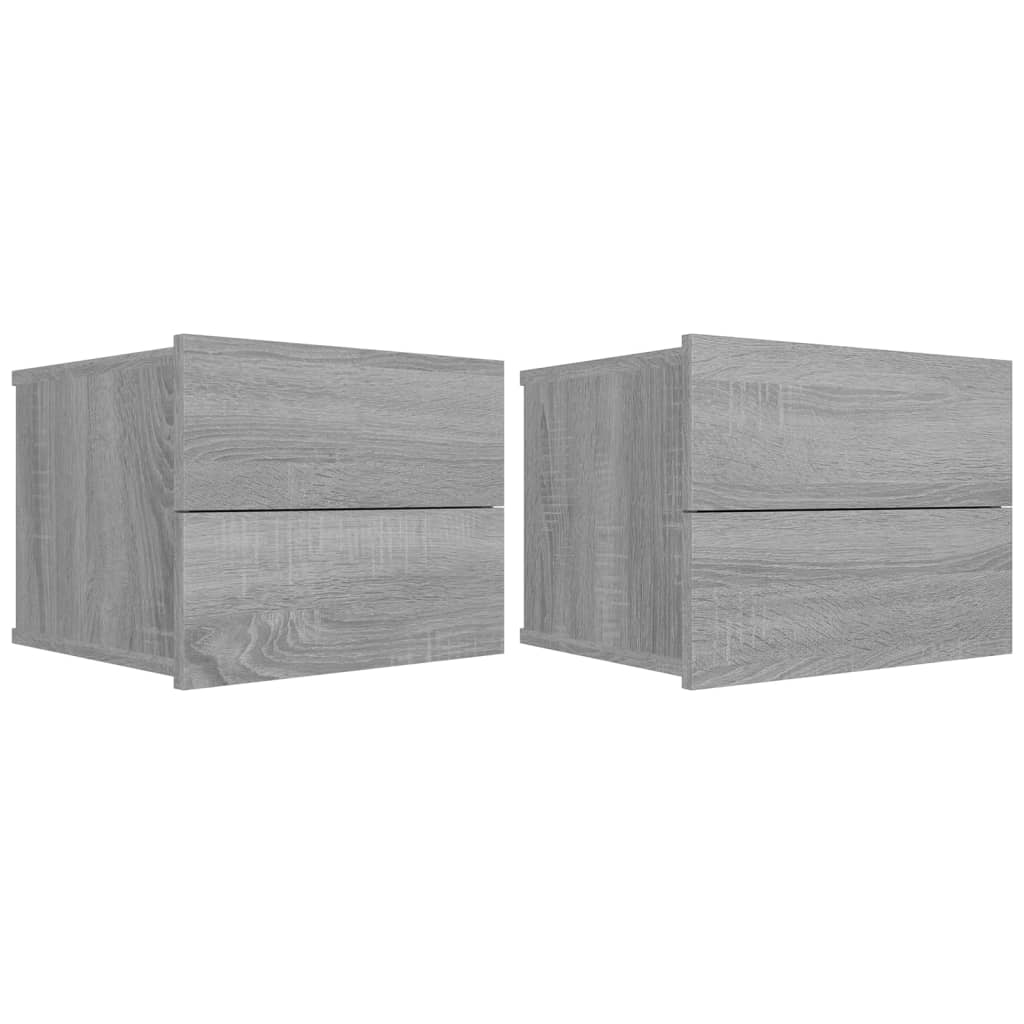 Grey Sonoma Bedside Cabinets 2 Pcs, 40x30x30 cm, Engineered Wood