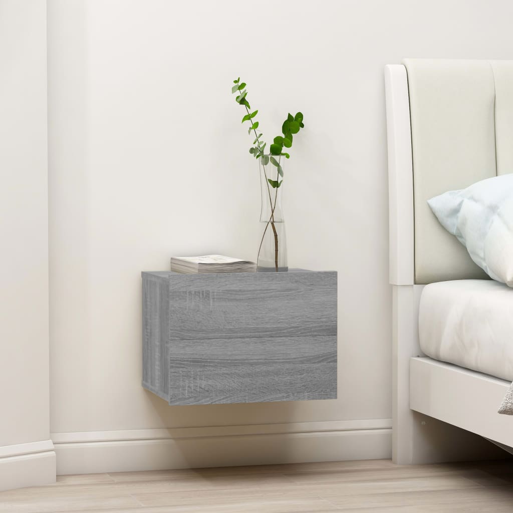 Grey Sonoma Bedside Cabinets 2 Pcs, 40x30x30 cm, Engineered Wood
