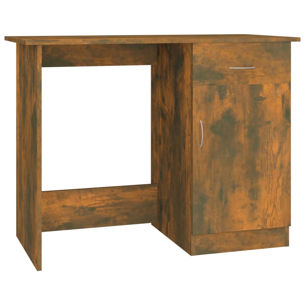 Smoked Oak Desk 100x50x76 cm - Engineered Wood Finish