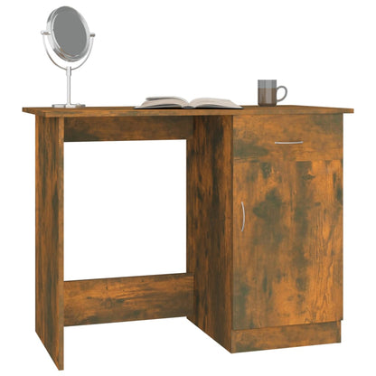 Smoked Oak Desk 100x50x76 cm - Engineered Wood Finish