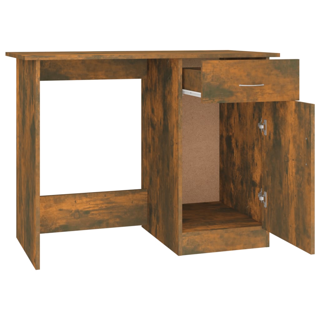Smoked Oak Desk 100x50x76 cm - Engineered Wood Finish