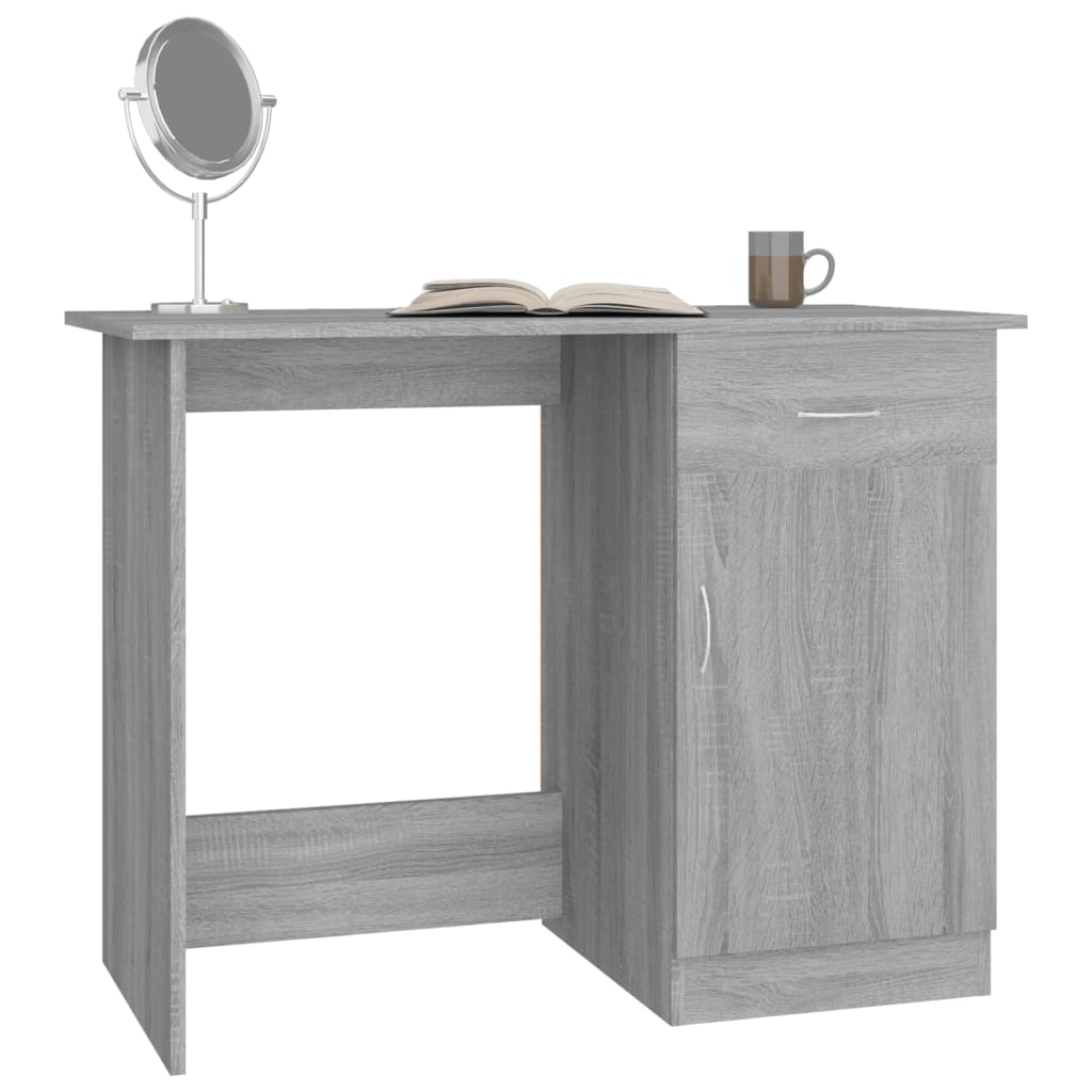 Stylish Grey Sonoma Desk 100x50x76 cm - Engineered Wood